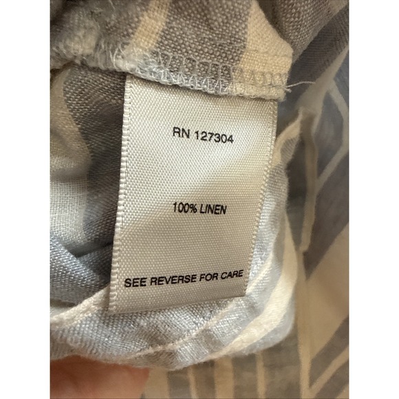 John Mark 100% Linen Button Blouse L Coastal Resortwear Laganlook Office Beach - Picture 7 of 11